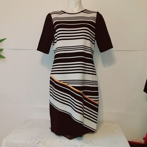 Black/Cream Striped Donna Ricco Dress
